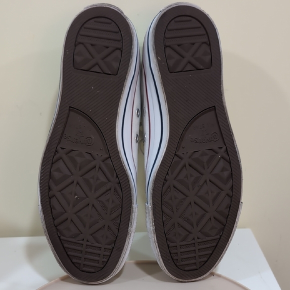 Converse Unisex White and Navy Blue Canvas Sneakers - Picture 8 of 8